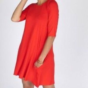 True red swing tunic